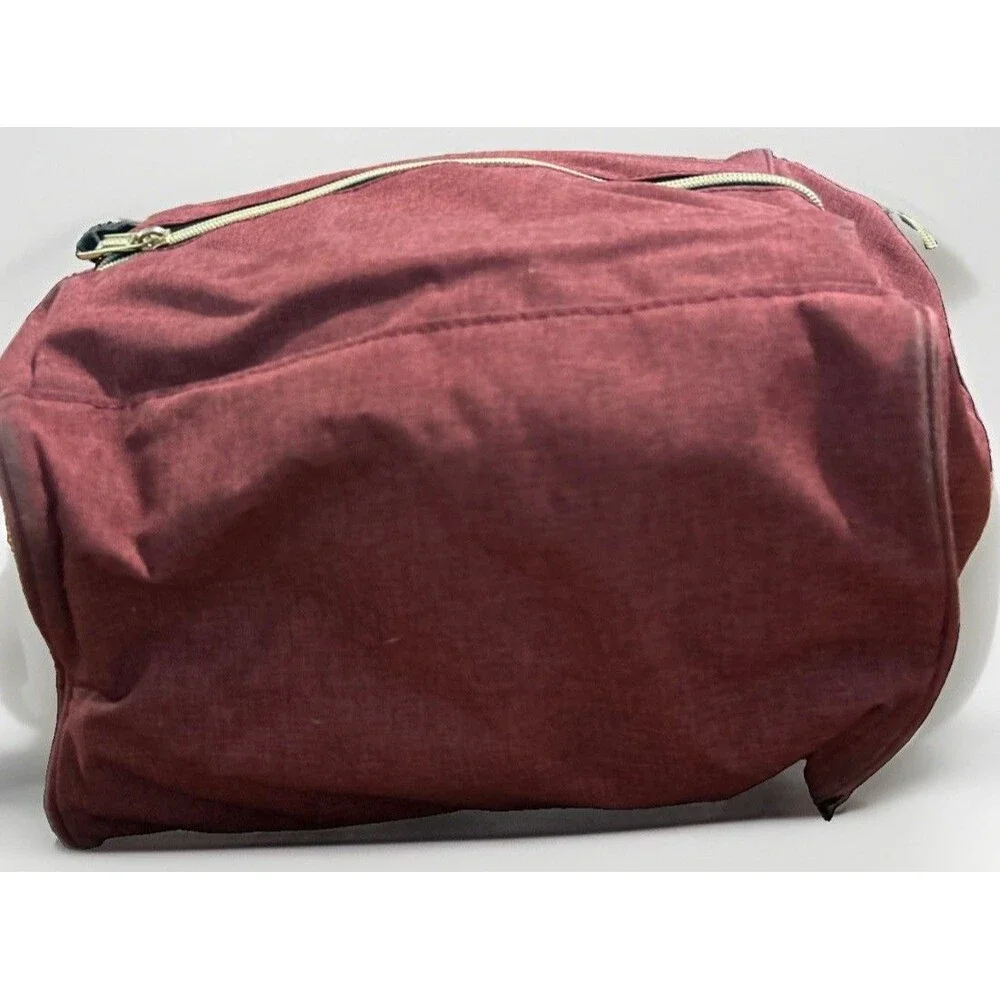 Himawari Burgundy Red Nylon Canvas Waterproof Backpack